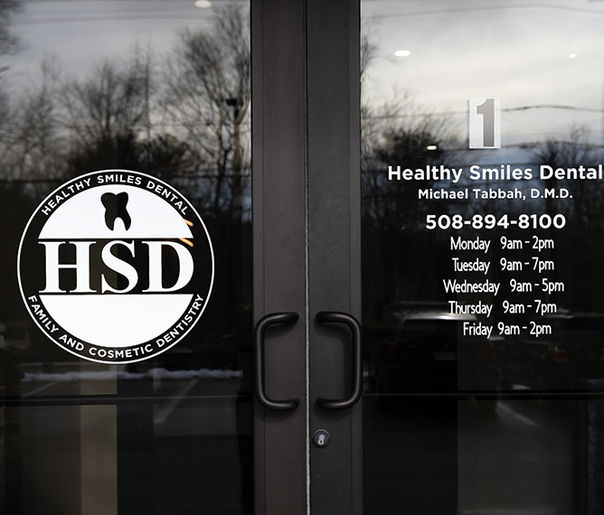 Exterior of the front door of Healthy Smiles Dental