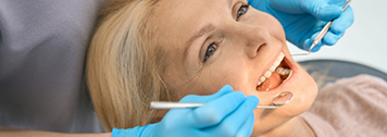 Woman receiving a dental exam